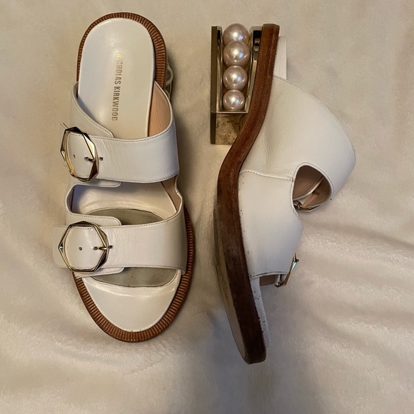 Beautiful Nicholas Kirkwood slip-on Sandals with pearl heel. Made in Italy - Picture 4 of 15